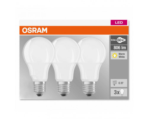 Светодиодная лампа OSRAM  9,5W/827 E27 (уп-3шт)