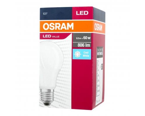 Лампа светодиодная OSRAM LED A60 8,5W 4000К E27