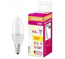 Лампа светодиодная свеча Osram LED SCL B 6.5W/827 FR 220V E14
