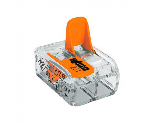 Terminal cu 2 fire WAGO 221-412 cu pârghii de împingere