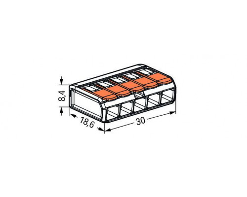 Terminal pentru 5 fire WAGO 221-415 cu pârghii de împingere