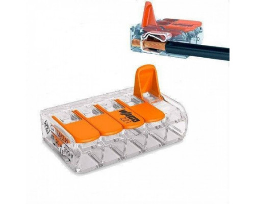 Terminal pentru 5 fire WAGO 221-415 cu pârghii de împingere