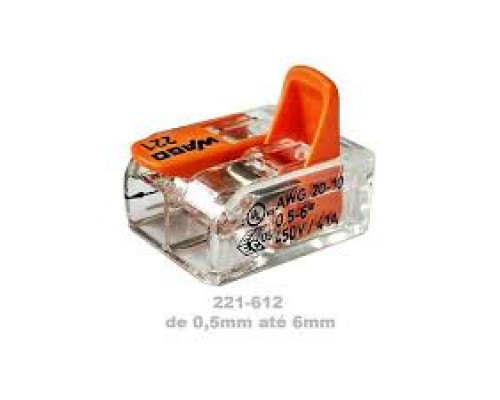 Terminal cu 2 fire WAGO 221-612 cu pârghii de împingere
