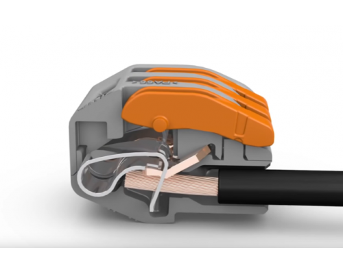 Terminal cu 2 fire WAGO 222-413 cu pârghii de împingere