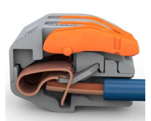 Terminal cu 2 fire WAGO 222-413 cu pârghii de împingere