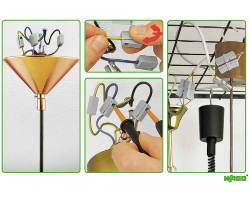 Соединительная клемма для светильников и люстр Wago 224-101 серая