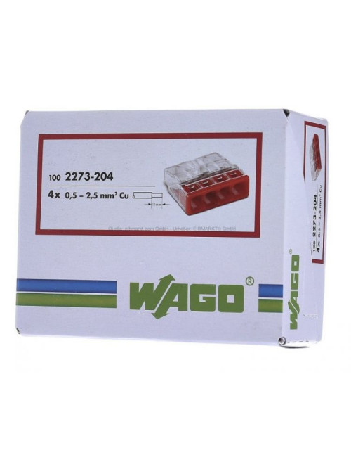 Клемма на 4 провода WAGO 2273-204