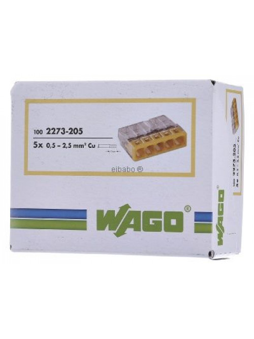 Клемма на 5 проводов WAGO 2273-205