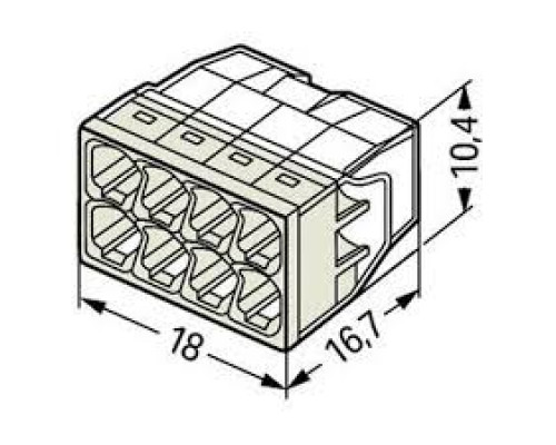 Клемма на 8 проводов WAGO 2273-208 0.5-2.5 мм²