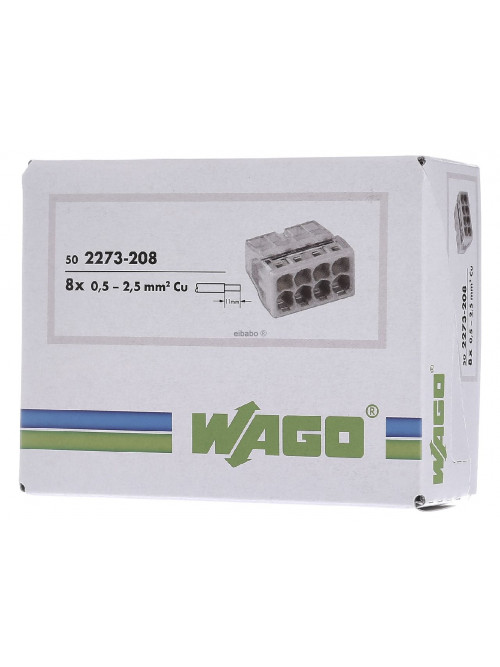 Клемма на 8 проводов WAGO 2273-208 0.5-2.5 мм²