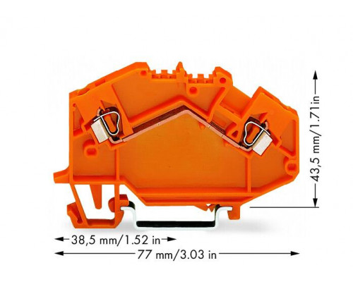 2-проводные проходные клеммы; 2,5 мм² Wago 780-602 оранжевые