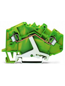 2-проводные проходные клеммы; 2,5 мм² Wago 780-607 для DIN-рейки 35 x 15 и 35 x 7,5; CAGE CLAMP®; 2,50 mm²; зеленые-желто