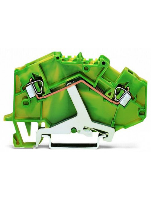 2-проводные проходные клеммы; 2,5 мм² Wago 780-607 для DIN-рейки 35 x 15 и 35 x 7,5; CAGE CLAMP®; 2,50 mm²; зеленые-желто