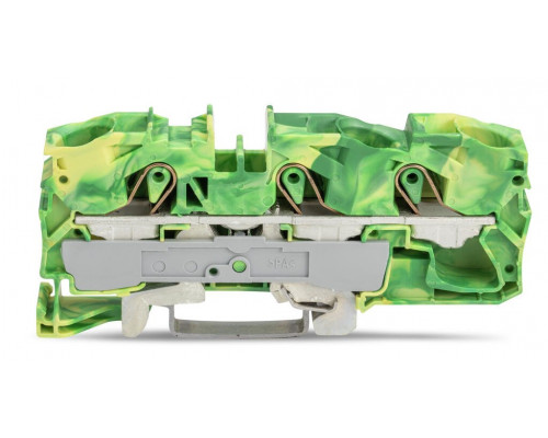 3-проводные клеммы; 16 мм²; для исполнений Ex e II; для DIN-рейки 35 x 15 и 35 x 7,5; Push-in CAGE CLAMP®; 16,00 mm²; желто-зелёная Wago 2016-1307