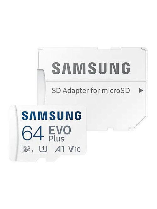 Карта памяти Samsung EVO PLUS microSDXC 64GB UHS-I U1 A1 V10 class 10 memory card + adapter for SD
