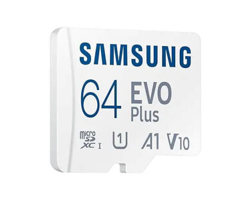 Карта памяти Samsung EVO PLUS microSDXC 64GB UHS-I U1 A1 V10 class 10 memory card + adapter for SD