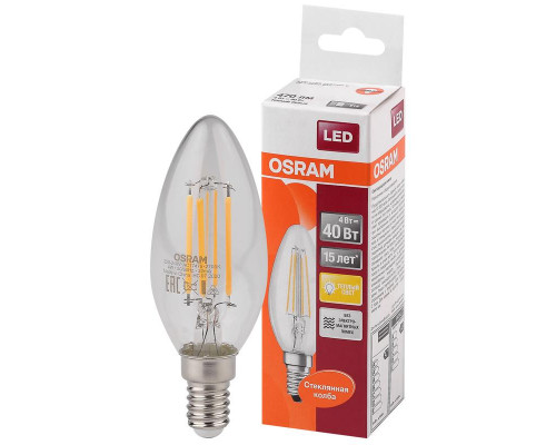 Лампа светодиодная OSRAM  филаментная 5 Вт E14 2700 K