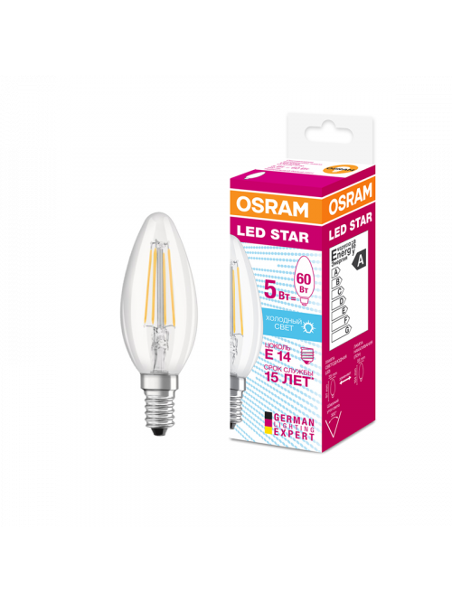 Светодиодная лампа Osram LED Star FIL 5W 4000K E14 