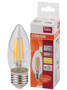 Лампа светодиодная LED OSRAM 5Вт E27 CLB60 2700 Filament