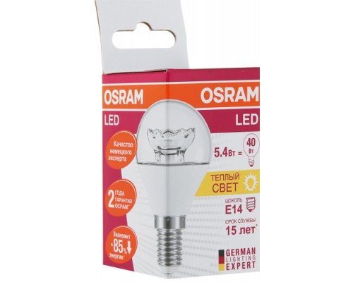 Светодиодная лампа OSRAM LS CLP40 5,4W/830 230V CL E14