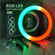 Кольцевая светодиодная лампа RGB LED RING MJ33 33 см с креплением для телефона