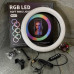 Кольцевая светодиодная лампа RGB LED RING MJ33 33 см с креплением для телефона