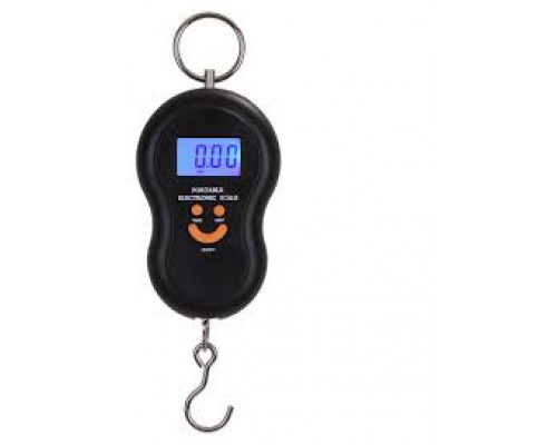 Весы ручные (безмен) электронные до 50 кг с подсветкой черные