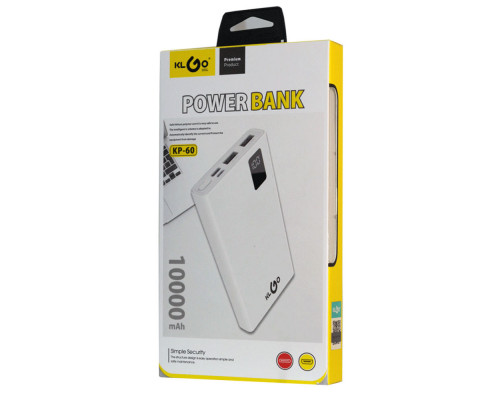 Зарядное устройство POWER BANK KLGO kp-60 10000 mah с дисплеем белый