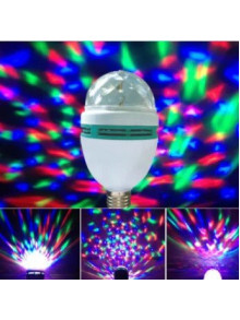 Диско лампа вращающаяся светодиодная, E27 LED RGB 3Вт для праздника