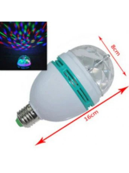 Диско лампа вращающаяся светодиодная, E27 LED RGB 3Вт для праздника