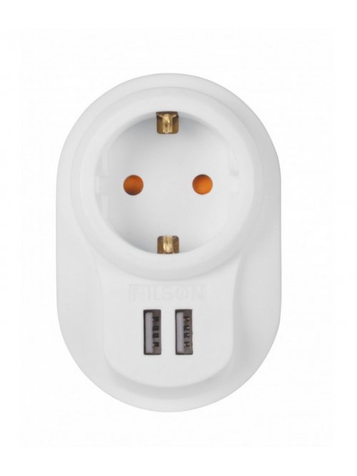 Сетевой Фильтр с Заземлением 16A + 2xUSB 2.4A 40130106