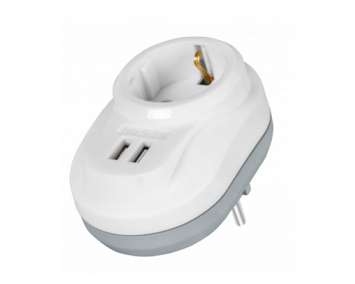 Сетевой Фильтр с Заземлением 16A + 2xUSB 2.4A 40130106