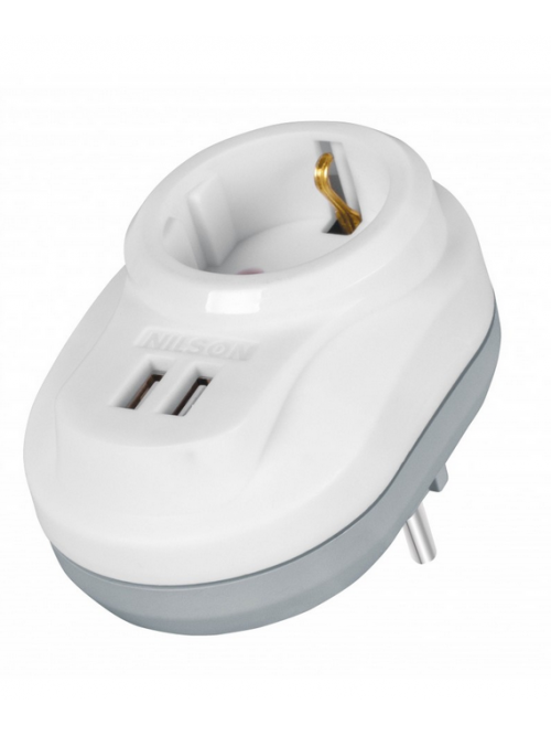 Сетевой Фильтр с Заземлением 16A + 2xUSB 2.4A 40130106