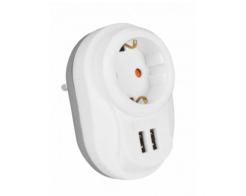 Сетевой Фильтр с Заземлением 16A + 2xUSB 2.4A 40130106