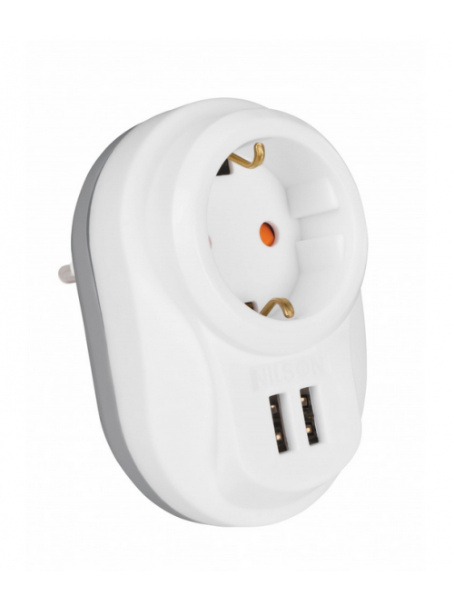 Сетевой Фильтр с Заземлением 16A + 2xUSB 2.4A 40130106