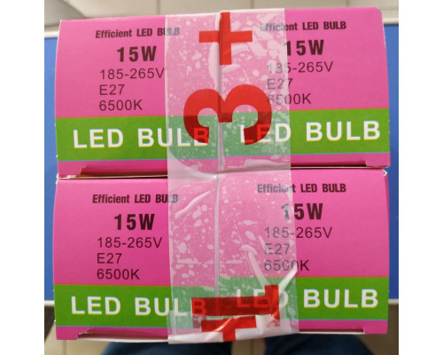 Светодиодная лампа АДС 15Вт 6500K Е27 4 штуки