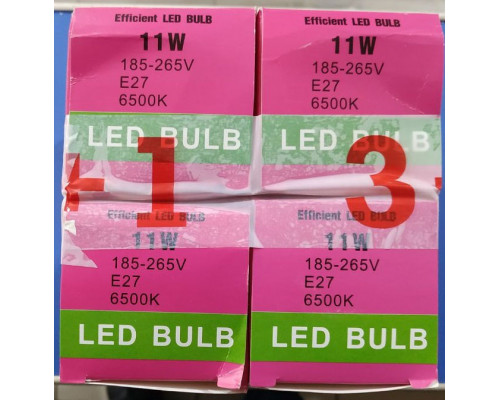 Светодиодная лампа АДС 11Вт 6500K Е27 4 штуки