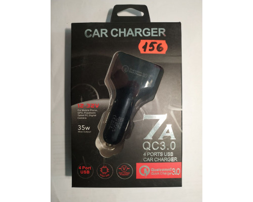 Быстрая USB зарядка в авто от прикуривателя для телефона, XZY-008 4 Port QC3. 0