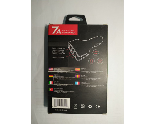 Быстрая USB зарядка в авто от прикуривателя для телефона, XZY-008 4 Port QC3. 0