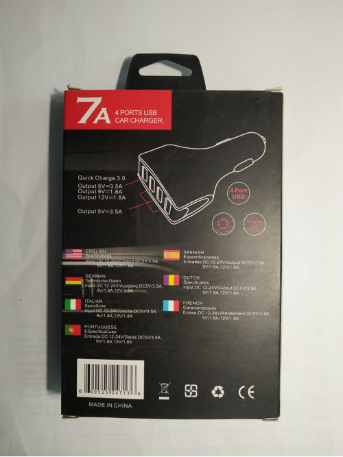 Быстрая USB зарядка в авто от прикуривателя для телефона, XZY-008 4 Port QC3. 0