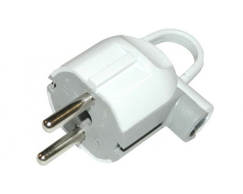 Вилка 16А DE-PA с/з с кольцом 11103 белая