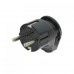 Вилка электрическая 16А с/з угловая черная s9100005