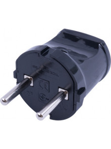 Вилка бытовая e.plug.002.10, без з/к,10А, черная s9100045