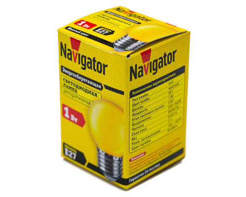 Lampa LED 1w galben E27 718308 