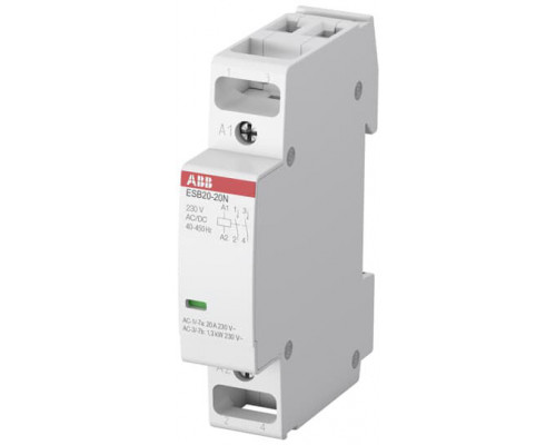 Модульный контактор ESB20-20N-06 In=20А, 2NO контакта, Uкат=220В AC, ABB