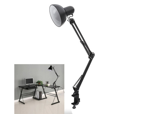 Lampă lampă transformator de masă E27 pe o clemă, negru 24233