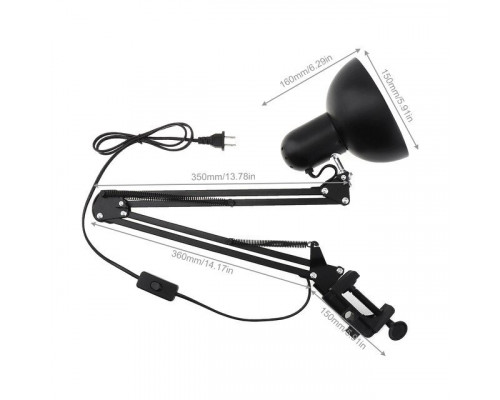 Lampă lampă transformator de masă E27 pe o clemă, alb (24232)