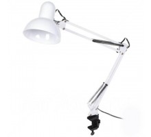 Лампа светильник настольный трансформер E27 на струбцине, белый (24232) 