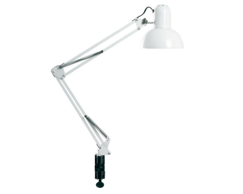 Lampă lampă transformator de masă E27 pe o clemă, alb (24232)