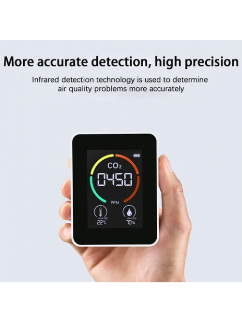 Детектор качества воздуха Air Detector контроль СО2, температура и влажность, Чёрный H8